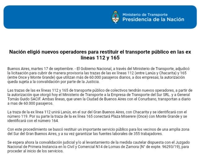 Comunicado 112
