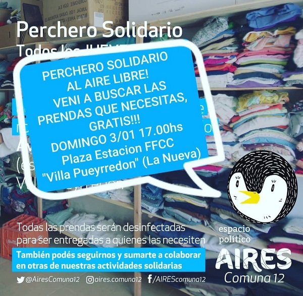perchero solidario villa pueyrredón